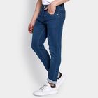 Men's Slim Fit Jeans, मध्यम नीला, small image number null